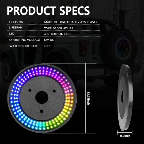 Miniatura 6 de Luz de freno de neumático de repuesto (RGB para Bronco)