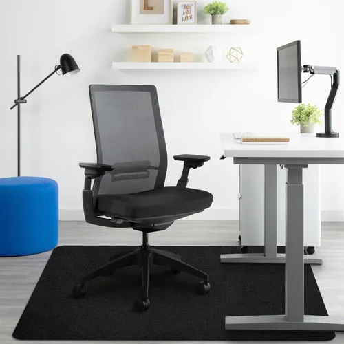 Tapete negro para silla de oficina, tapetes duraderos para sillas de escritorio para suelos de madera dura y azulejos, debajo de las sillas