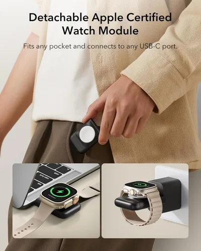 Miniatura 7 de ESR Estación de Carga 3 en 1 para Apple, Cargador Certificado para Apple Watch, Soporte de Cargador MagSafe de 15W para iPhone, Cargador de Viaje