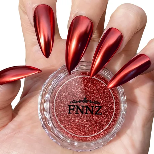 Miniatura 11 de FNNZ Polvo de uñas cromado, pigmento metálico de polvo de uñas efecto espejo de alta calidad, arte de uñas, polvo con purpurina para San Valentín