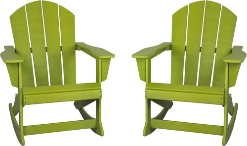 Miniatura 151 de WestinTrends Silla mecedora Malibu de poliéster para exterior/patio Adirondack, Negra