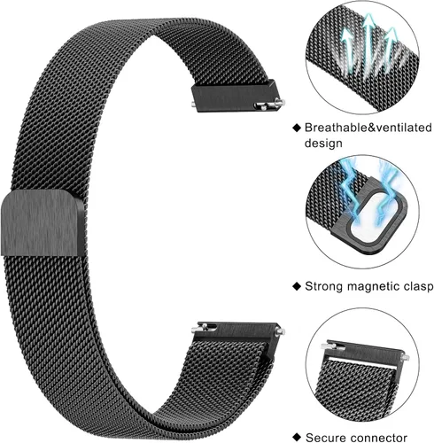 Miniatura 4 de 18mm Bandas de metal para Garmin Venu 3S / Venu 4 41mm / Venu 2S / Vivoactive 4S / Vivomove 3S / Forerunner 265s Correas de reloj, Correa de muñeca