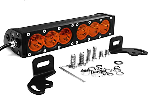 Miniatura 2 de AngelMa Barra de Luz LED de 12 Pulgadas 60W Ámbar Súper Brillante Spot Todoterreno de Una Sola Fila IP68 Impermeable para Cualquier Automóvil Camión