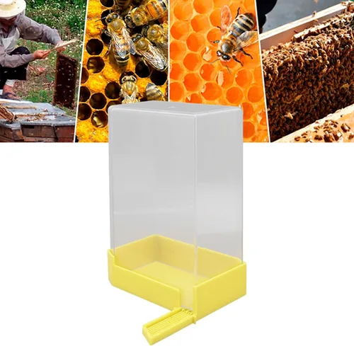 Miniatura 8 de Estación de riego de abejas, dispensador de bebida de gran capacidad de 37.2 fl oz con entrada cuadrada para abejas, herramienta de apicultura al