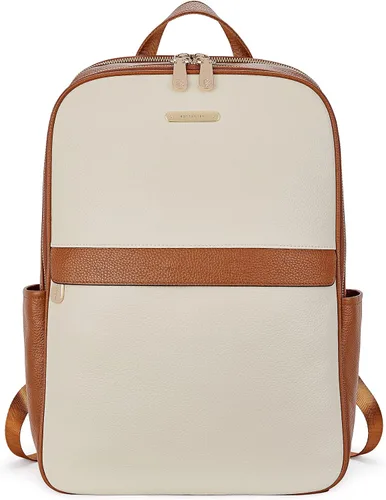 Miniatura 10 de BOSTANTEN Mochila para portátil de 15.6 pulgadas de cuero genuino para mujer, mochila informal para universidad, bolsa de viaje