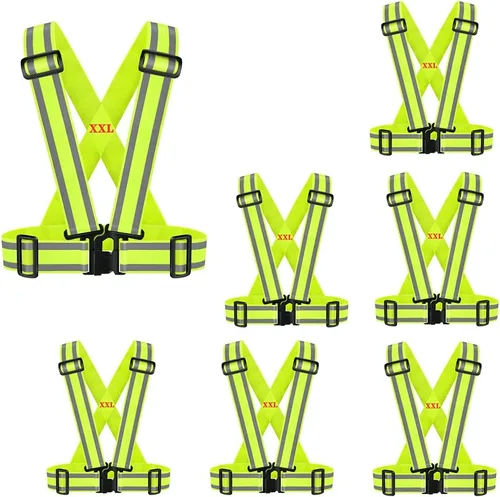 Miniatura 11 de Correas de alta visibilidad Chaleco de seguridad Ajustable y elástico Equipo reflectante para correr, caminar, ciclismo, trabajadores