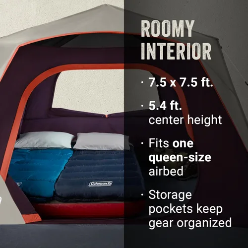 Miniatura 2 de Coleman Skylodge Instant Tent with Rainfly, Family Tent Sets Up in a Minute, Includes Pre-Attached Poles & Carry Bag, Made of PFAS-Free