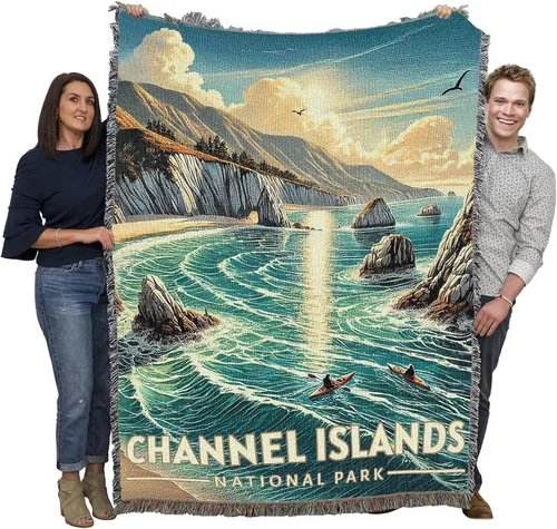 Miniatura 65 de Pure Country Weavers Manta del Parque Nacional Acadia, manta de tapiz de algodón para regalo, fabricada en los Estados Unidos, 72 x 54 pulgadas