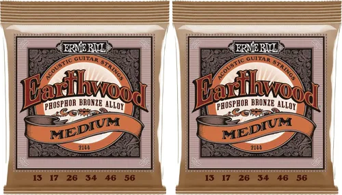 Miniatura 9 de Ernie Ball Earthwood P03543 - Cuerdas para guitarra acústica personalizadas de bronce fosforoso medio, paquete de 3, calibre 12.5-56