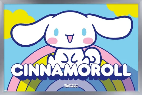 Miniatura 17 de Hello Kitty and Friends: 22 Over The Rainbow - Póster de pared de Cinnamoroll, 22.4 pulgadas de largo x 14.7 pulgadas de ancho, versión enmarcada