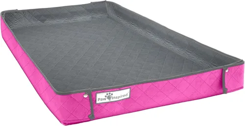 Miniatura 10 de Funda Lavable para Jaula Paw Inspired Critter Box, Ropa de Cama Reversible de Forro Polar con Bordes Elevados para Hurones, Conejos, Ratas, Gris/Rosa