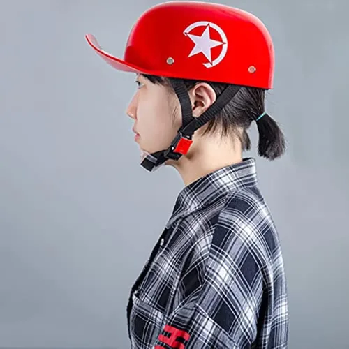 Miniatura 3 de Casco abierto de motocicleta para adultos, aprobado por DOT, estilo alemán, casco pequeño novedoso para ciclomotor, Street Cruiser