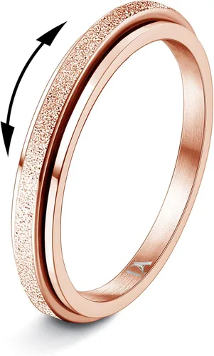 Miniatura 14 de Diamday Anillos para la ansiedad para mujeres y hombres, 2 0.157 in, anillo giratorio de acero de titanio para aliviar la ansiedad y el estrés
