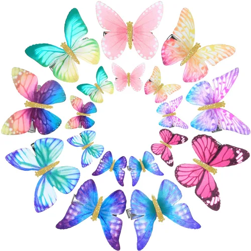 Miniatura 13 de Boao 18 piezas de pinzas para el cabello con brillo y diseño de mariposa para niñas, adolescentes y mujeres, accesorios para el cabello