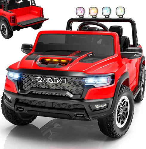 Miniatura 11 de ENYOPRO - Juguetes de montar de 24V para niños grandes, RAM 1500 RHO con licencia de 2 asientos, auto de montar para niños pequeños con control