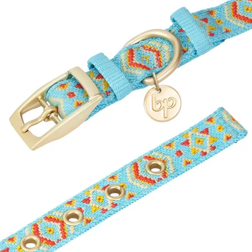 Miniatura 8 de Blueberry Pet - Collar ajustable para perro con estampado tribal sudoccidental en azul celeste, con hebilla de metal, para cuello de 13-16.5