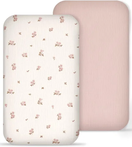 Miniatura 23 de Sábana de moisés para bebé niño y niña, sábanas ajustadas para colchón de moisés rectangular, ovalado, de reloj de arena, sábanas de cesta de Moisés