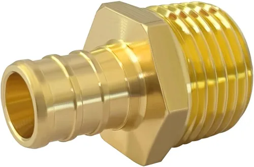 Miniatura 4 de Hooshing Paquete de 5 adaptadores macho Pex de 1/2 pulgada x 1/2 pulgada NPT de latón