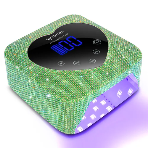 Miniatura 8 de Lámpara de uñas UV LED inalámbrica, secador de uñas recargable de 72W con luz de esmalte de gel y gran pantalla LCD, lámpara de uñas curativa Blanco