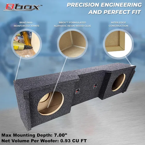 Miniatura 4 de Bbox Caja de subwoofer doble sellada de 10 pulgadas, caja de subwoofer Accu-Tuned mejora la calidad de audio, sonido y graves - Compatible