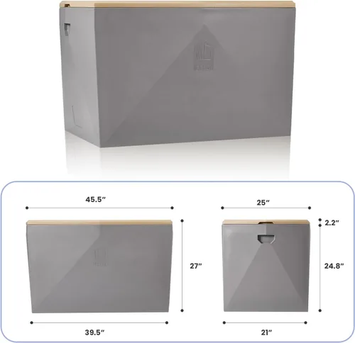 Miniatura 4 de ICECON Bañera de inmersión fría profesional, baño de hielo rotomoldeado resistente para atletas, incluye 4 moldes de bloque de hielo, diseño con Gris