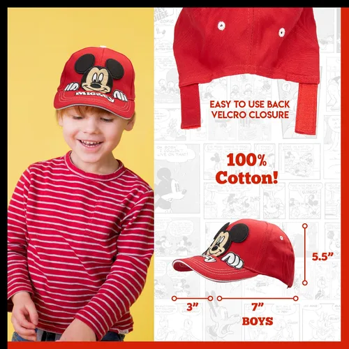 Miniatura 4 de Disney Mickey Mouse Peak-A-Boo Baseball Cap Age 4-7 -100 Cotton