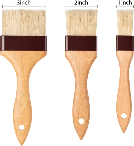 Miniatura 2 de Boao 4 cepillos de pastelería, cepillo de cerdas naturales para cocinar y hornear, cepillos de barbacoa para mantequilla, tostador, aceite, huevo