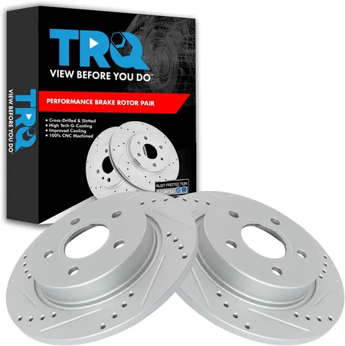 Miniatura 214 de TRQ Juego de rotores de freno de rendimiento trasero con revestimiento G premium compatible con Mazda 6 2014-2021