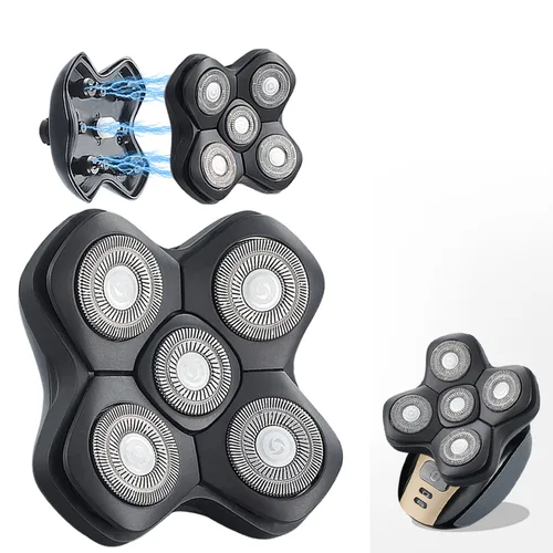 Miniatura 8 de 3 piezas universales de 5 cuchillas compatibles con la afeitadora Freedom Gold, cabezales de repuesto para afeitadora de cabeza