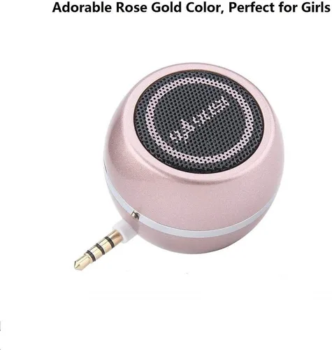 Miniatura 2 de Mini altavoz portátil con conector de entrada auxiliar de 0.138 in, altavoz de línea de teléfono móvil de 3 W para iPhone, iPad, iPod, tableta, Oro