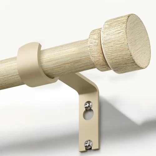 Miniatura 20 de Lootkell Barras de cortina de madera para ventanas de 66 a 120 pulgadas de diámetro, bohemio, decorativo, resistente, largo, ajustable, con diseño