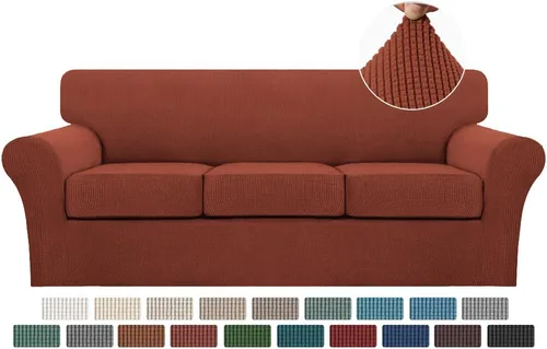 Miniatura 19 de Turquoize 2 fundas para sillas de sala de estar, funda de sofá con fundas de cojín individuales, funda de muebles para sillas (silla, beige biscotti)