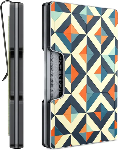 Miniatura 86 de Cartera de aluminio impresa 2.5D para hombres: clip delgado para dinero y tarjetero con barniz selectivo táctil. Bloqueo RFID mejorado, compacto