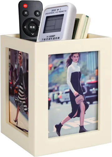 Miniatura 7 de Portarretratos de 3.5 x 5 pulgadas, almacenamiento para 4 imágenes, jarrón multiusos para fotos, centro de mesa con soporte para flores, regalo