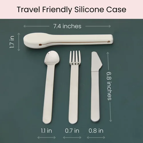 Miniatura 6 de Uba Juego de cubiertos de control de porciones y utensilios de dieta bariátrica con estuche de silicona (1)
