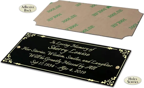 Miniatura 5 de Tamaño: 2.5 pulgadas de alto x 6 pulgadas de ancho, placa grabada de metal elegante, placa conmemorativa personalizada, placas de nombre grabadas