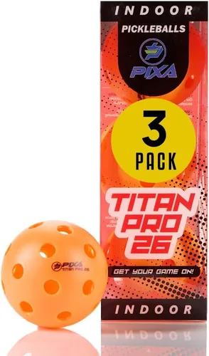 Miniatura 28 de PIXA Titan Pro 26 Pickleball para interiores, aprobado por USAPA, bolas de pickleball duraderas para interiores, rebote constante, vuelo suave, Rojo