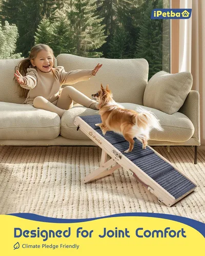 Miniatura 2 de Rampa para perros mejorada 2026 para cama con plataforma, apta para articulaciones, extra ancha y larga, antideslizante, resistente, hasta 200 libras