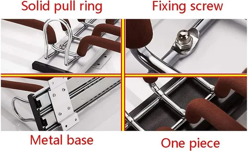 Miniatura 6 de Perchero extraíble para armario, 22 brazos, extensible, soporte para pantalones deslizantes de acero, barra de suspensión para organizadores