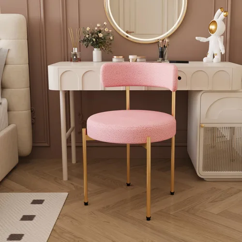 Miniatura 17 de Silla de escritorio sin ruedas, silla decorativa cómoda para sala de estar, comedor, dormitorio, oficina en casa, moderna de mediados de siglo