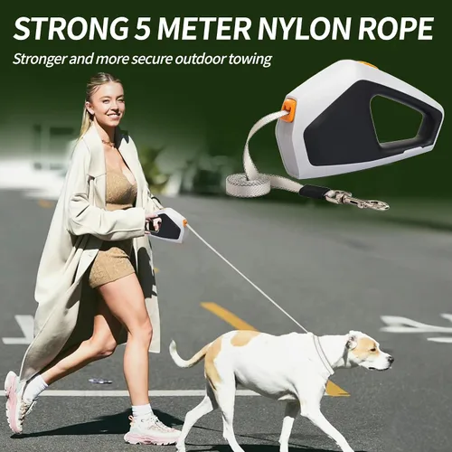 Miniatura 3 de Vivicreate Correa retráctil resistente para perros, correa de cinta de nailon resistente de 16 pies para perros medianos y grandes de hasta 110