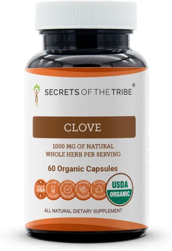 Secrets of the Tribe Clavo 60 cápsulas, 1000 mg, clavo orgánico USDA (Syzygium Aromaticum) capullos de flores secas (60 cápsulas)