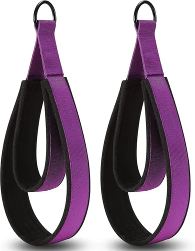 Correas TOBWOLF para Pilates - Correas de doble bucle con anilla en D para Reformer, acolchadas, para entrenamiento en casa o en el gimnasio Púrpura