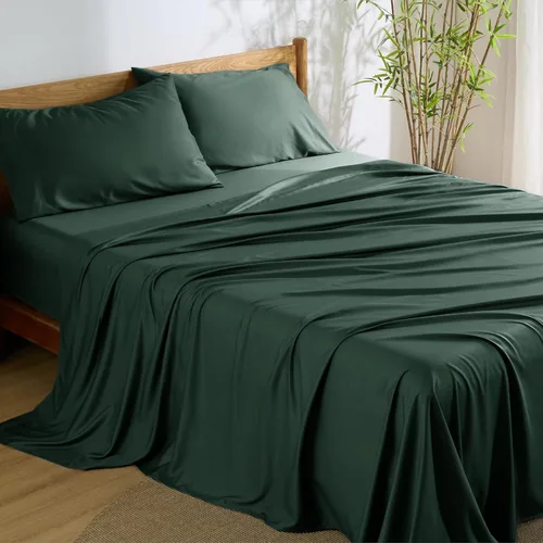 Miniatura 21 de Bedsure Juego de sábanas de tamaño King, sábanas refrescantes King, rayón derivado del bambú, bolsillo profundo de hasta 16 pulgadas, sábanas 03