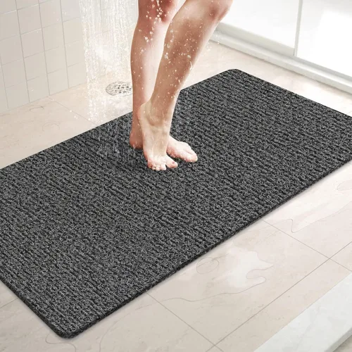 Miniatura 39 de LuxStep - Tapete de ducha, de 24 x 36 pulgadas, tapete de baño antideslizante con drenaje, tapete de baño de cloruro de polivinilo, de secado Gris