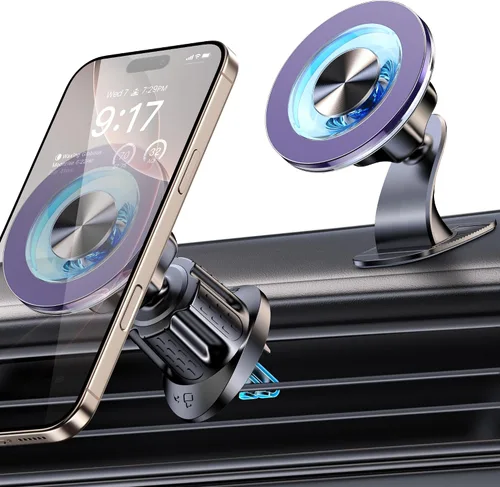 Miniatura 9 de Soporte Magnético para Teléfono MagSafe para Automóvil [2025 Mejorado 22X Imanes y Ganchos Dobles] Soportes para Teléfono para tu Automóvil Soporte
