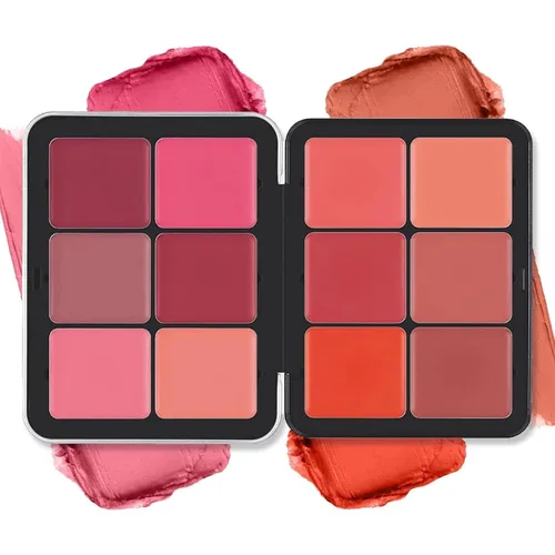 Paleta de rubor de 12 colores, maquillaje en polvo de rubor iluminador, de larga duración, a prueba de manchas, aspecto natural, acabado mate