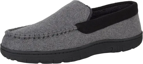 Hanes, pantufla tipo mocasín para hombre con suela de espuma viscoelástica para uso en interiores y exteriores, y protección contra olores.