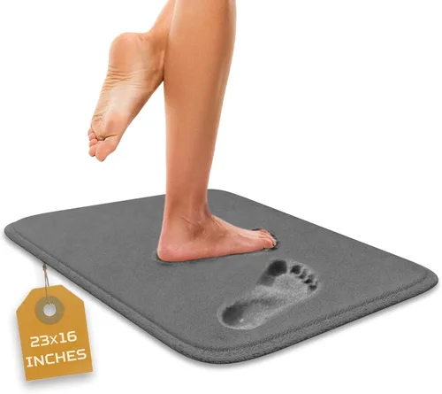 Miniatura 33 de Alfombra de baño de lujo – 1 pieza de alfombrilla de baño de espuma viscoelástica, antideslizante y ultrasuave, altamente absorbente, fácil