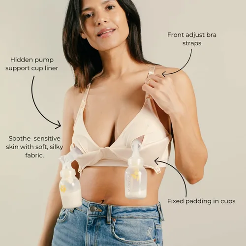 Miniatura 5 de Simple Wishes - Brasier de lactancia y manos libres en uno, cómodo, acolchado, talla 32 a talla más grande 40DD.